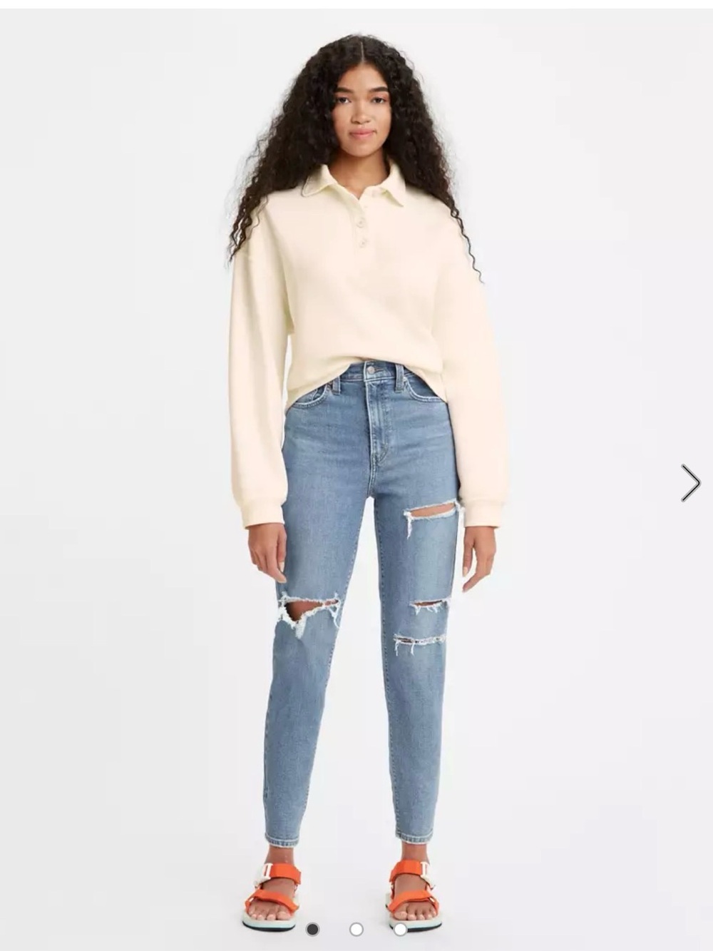 Levi's High-Rise Distressed Skinny Jeans - Light Blue